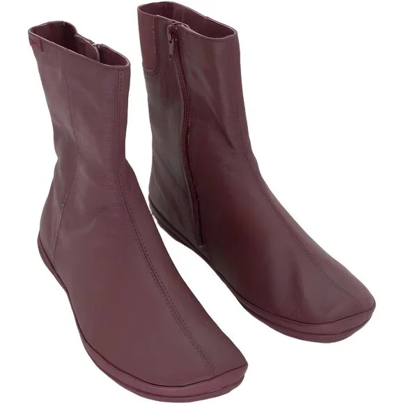 Camper Shoes Camper Womens Right Nina Mid Calf Boot Burgundy